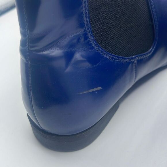 Beau+Ashe Women's Chelsea Boots Slip On Shoes Red Bow Almond Toe Blue Size 7 - Picture 3 of 12